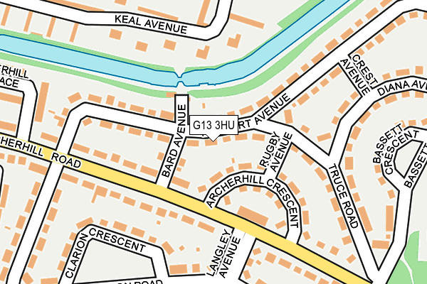 G13 3HU map - OS OpenMap – Local (Ordnance Survey)