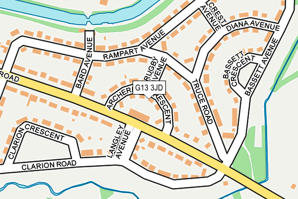 G13 3JD map - OS OpenMap – Local (Ordnance Survey)