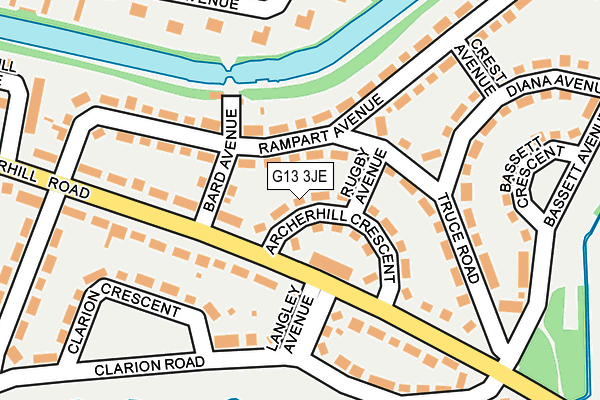 G13 3JE map - OS OpenMap – Local (Ordnance Survey)
