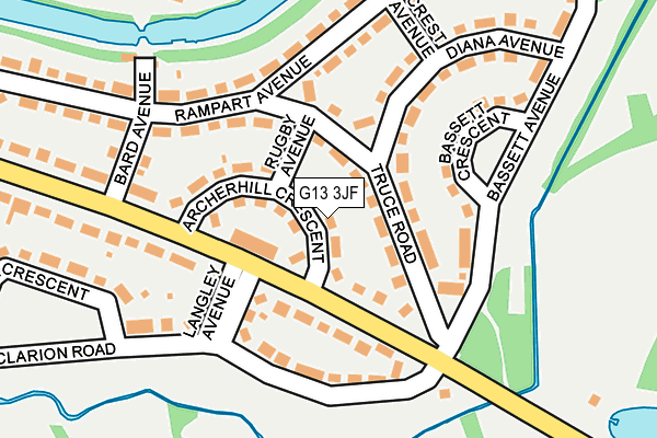 G13 3JF map - OS OpenMap – Local (Ordnance Survey)