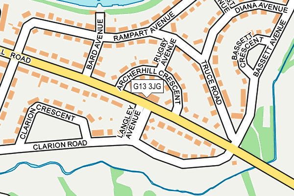G13 3JG map - OS OpenMap – Local (Ordnance Survey)