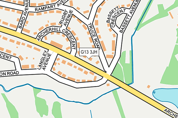 G13 3JH map - OS OpenMap – Local (Ordnance Survey)