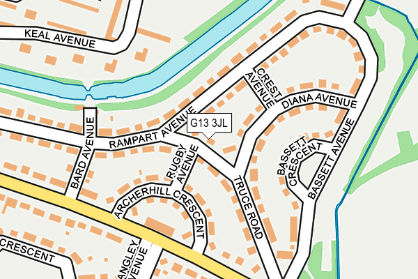 G13 3JL map - OS OpenMap – Local (Ordnance Survey)