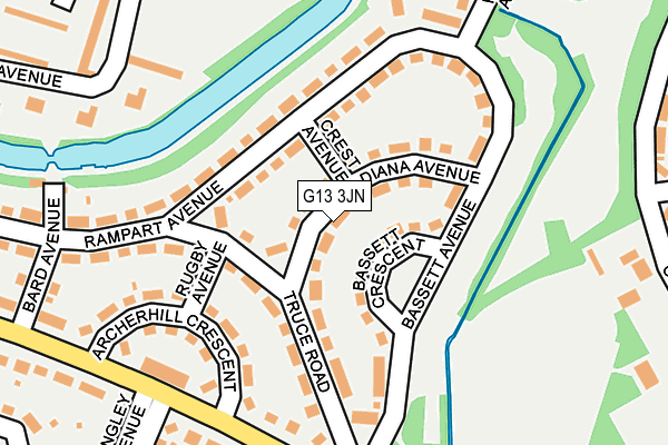 G13 3JN map - OS OpenMap – Local (Ordnance Survey)