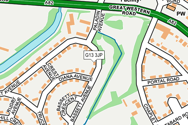 G13 3JP map - OS OpenMap – Local (Ordnance Survey)