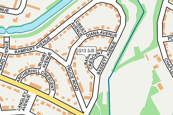 G13 3JS map - OS OpenMap – Local (Ordnance Survey)