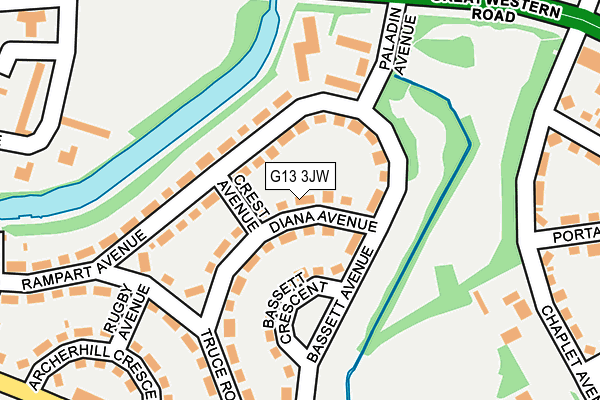 G13 3JW map - OS OpenMap – Local (Ordnance Survey)