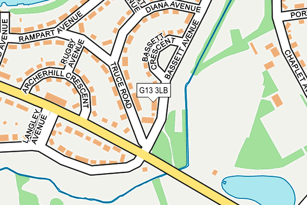 G13 3LB map - OS OpenMap – Local (Ordnance Survey)
