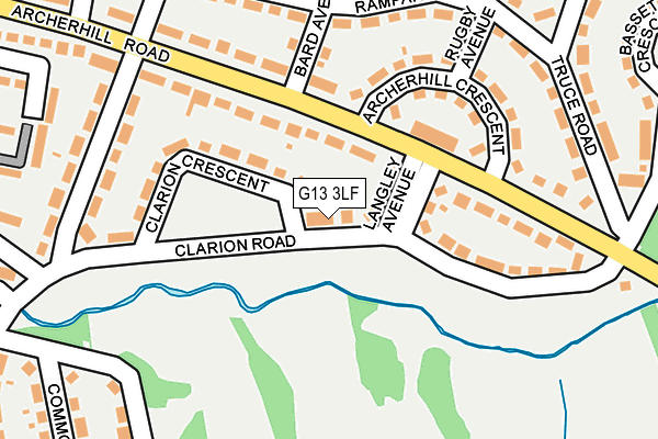 G13 3LF map - OS OpenMap – Local (Ordnance Survey)