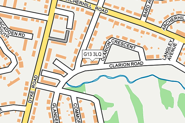 G13 3LQ map - OS OpenMap – Local (Ordnance Survey)