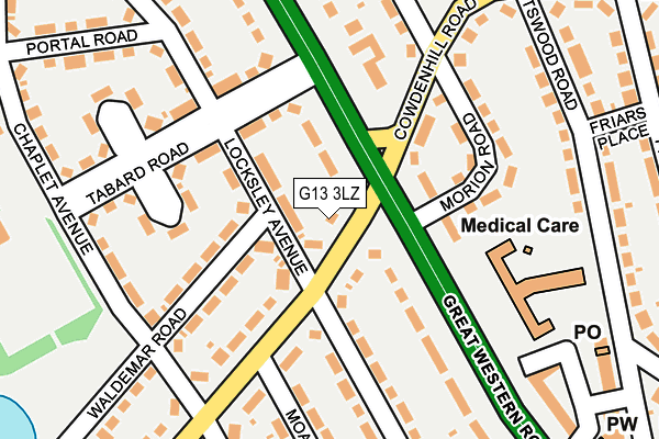 G13 3LZ map - OS OpenMap – Local (Ordnance Survey)