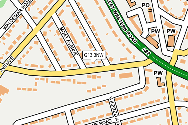 G13 3NW map - OS OpenMap – Local (Ordnance Survey)
