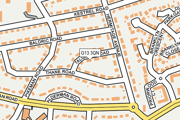 G13 3QN map - OS OpenMap – Local (Ordnance Survey)
