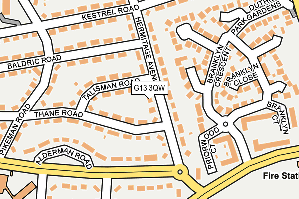 G13 3QW map - OS OpenMap – Local (Ordnance Survey)
