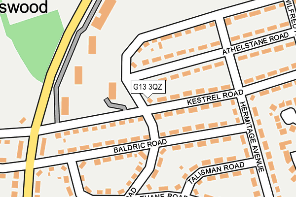 G13 3QZ map - OS OpenMap – Local (Ordnance Survey)