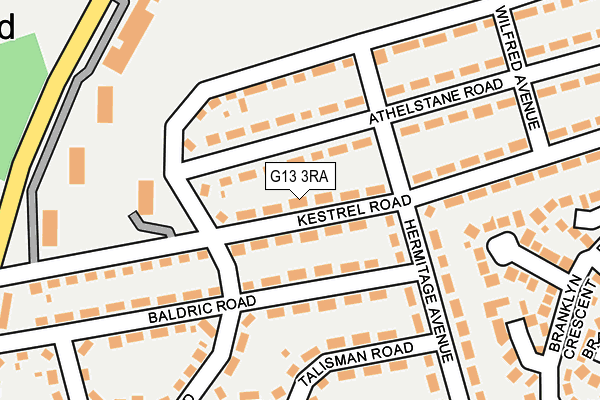 G13 3RA map - OS OpenMap – Local (Ordnance Survey)