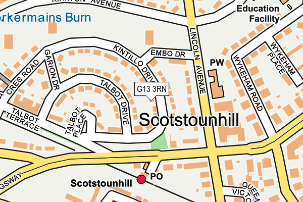 G13 3RN map - OS OpenMap – Local (Ordnance Survey)