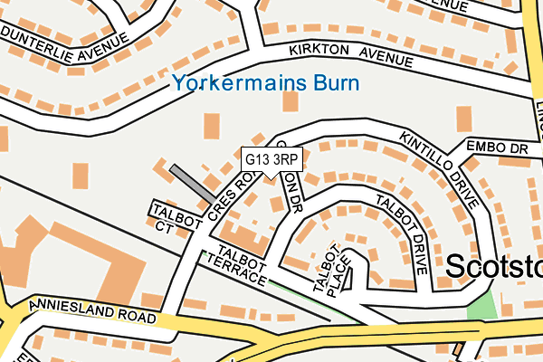 G13 3RP map - OS OpenMap – Local (Ordnance Survey)