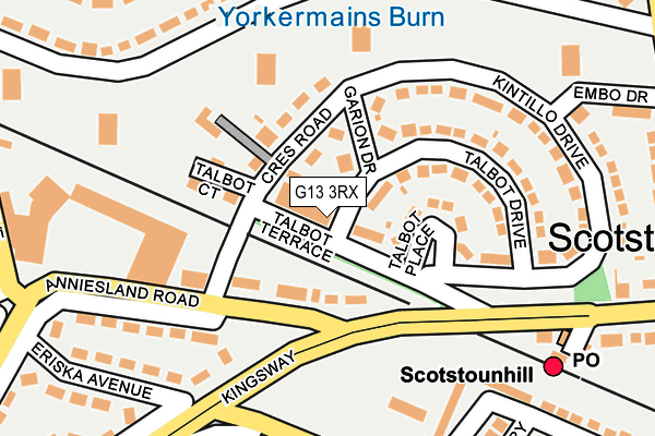 G13 3RX map - OS OpenMap – Local (Ordnance Survey)