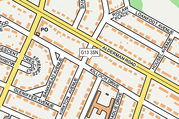 G13 3SN map - OS OpenMap – Local (Ordnance Survey)