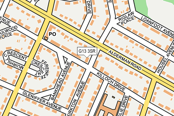G13 3SR map - OS OpenMap – Local (Ordnance Survey)