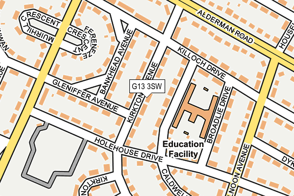 G13 3SW map - OS OpenMap – Local (Ordnance Survey)