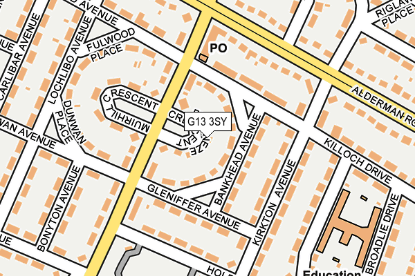 G13 3SY map - OS OpenMap – Local (Ordnance Survey)