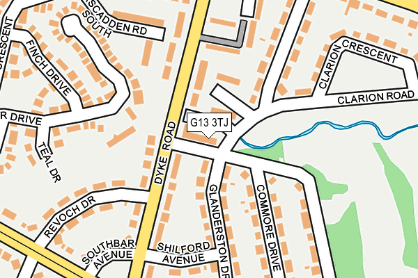 G13 3TJ map - OS OpenMap – Local (Ordnance Survey)
