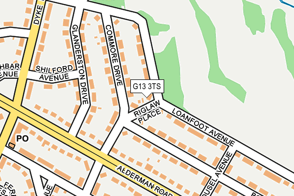 G13 3TS map - OS OpenMap – Local (Ordnance Survey)