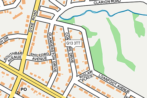 G13 3TT map - OS OpenMap – Local (Ordnance Survey)