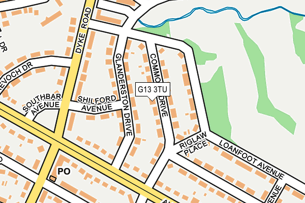 G13 3TU map - OS OpenMap – Local (Ordnance Survey)