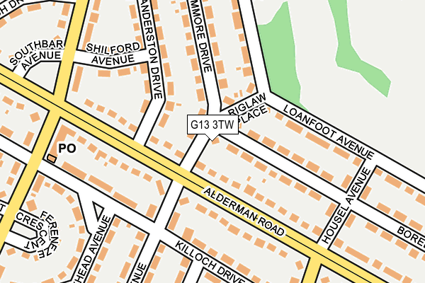G13 3TW map - OS OpenMap – Local (Ordnance Survey)