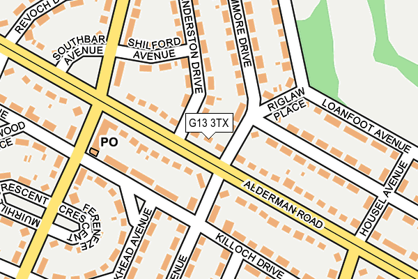 G13 3TX map - OS OpenMap – Local (Ordnance Survey)