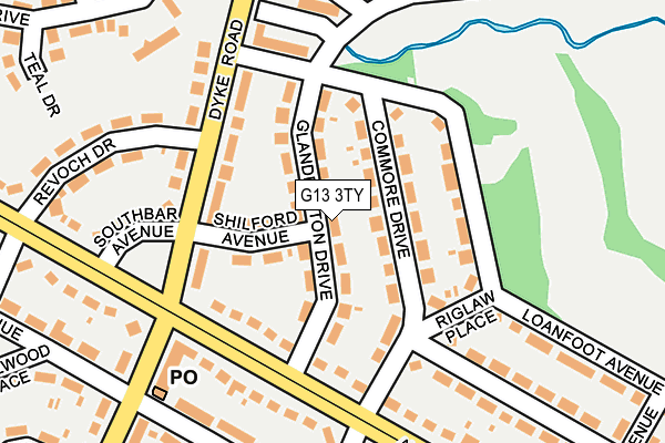 G13 3TY map - OS OpenMap – Local (Ordnance Survey)
