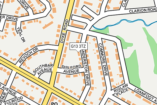 G13 3TZ map - OS OpenMap – Local (Ordnance Survey)