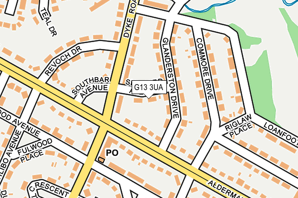 G13 3UA map - OS OpenMap – Local (Ordnance Survey)