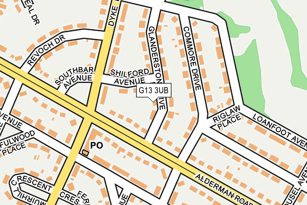 G13 3UB map - OS OpenMap – Local (Ordnance Survey)