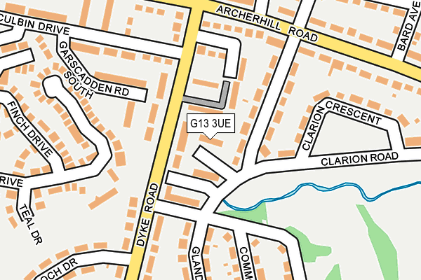 G13 3UE map - OS OpenMap – Local (Ordnance Survey)