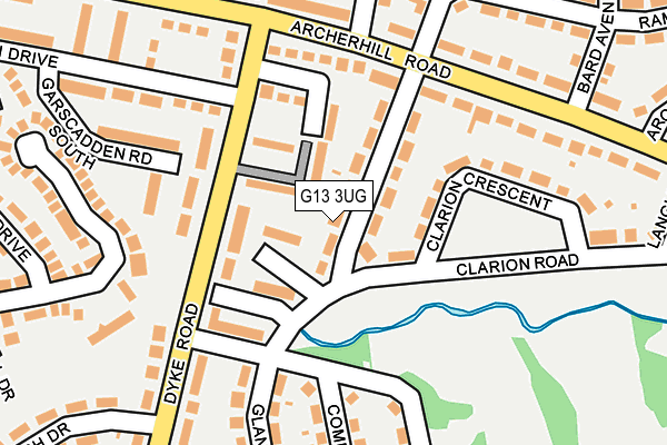 G13 3UG map - OS OpenMap – Local (Ordnance Survey)