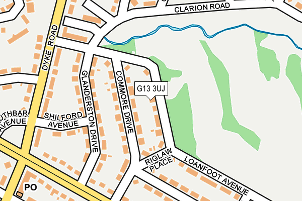 G13 3UJ map - OS OpenMap – Local (Ordnance Survey)