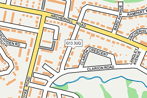 G13 3UQ map - OS OpenMap – Local (Ordnance Survey)