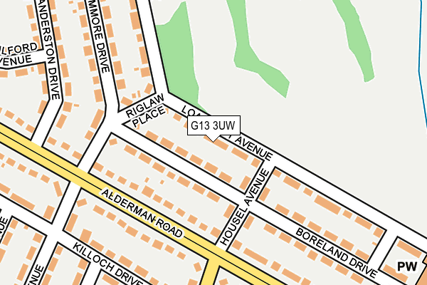 G13 3UW map - OS OpenMap – Local (Ordnance Survey)