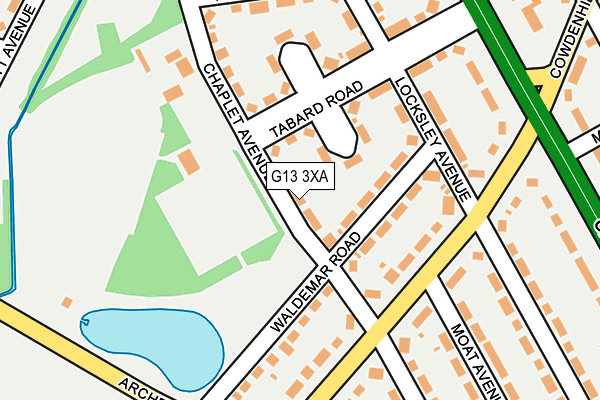 G13 3XA map - OS OpenMap – Local (Ordnance Survey)