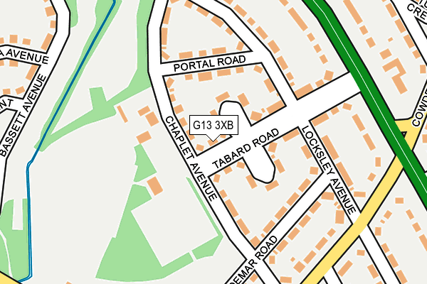 G13 3XB map - OS OpenMap – Local (Ordnance Survey)
