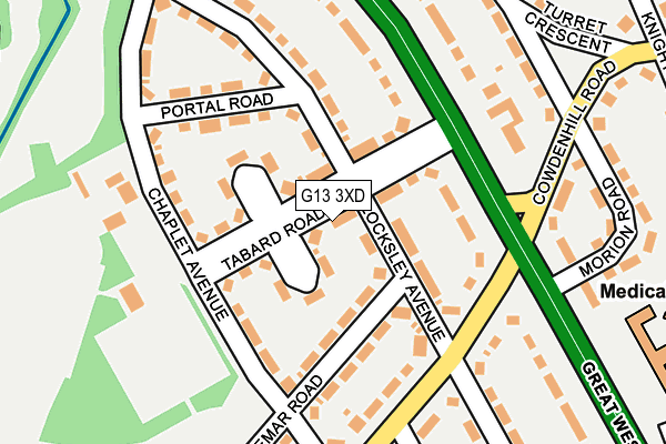 G13 3XD map - OS OpenMap – Local (Ordnance Survey)