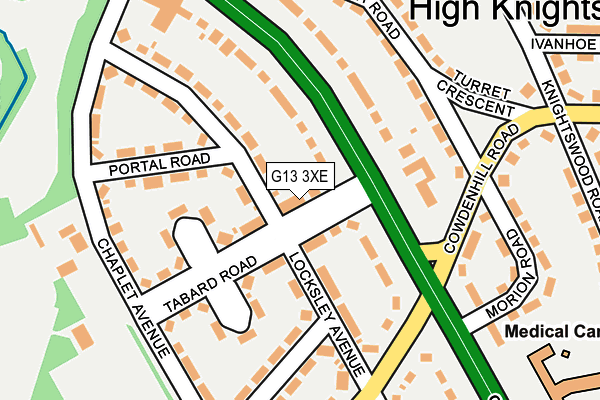 G13 3XE map - OS OpenMap – Local (Ordnance Survey)