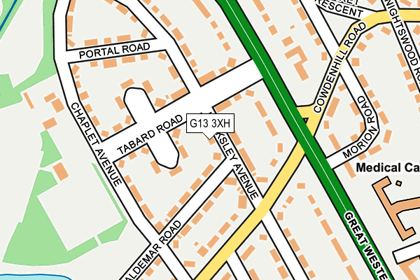 G13 3XH map - OS OpenMap – Local (Ordnance Survey)