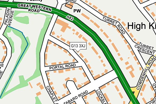 G13 3XJ map - OS OpenMap – Local (Ordnance Survey)