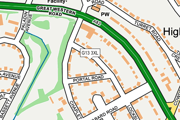 G13 3XL map - OS OpenMap – Local (Ordnance Survey)
