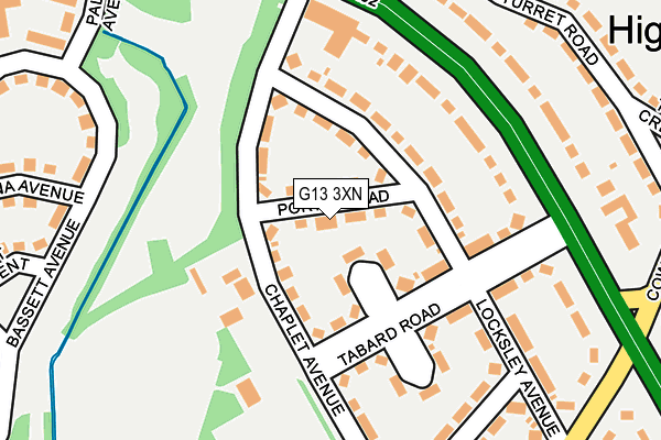 G13 3XN map - OS OpenMap – Local (Ordnance Survey)